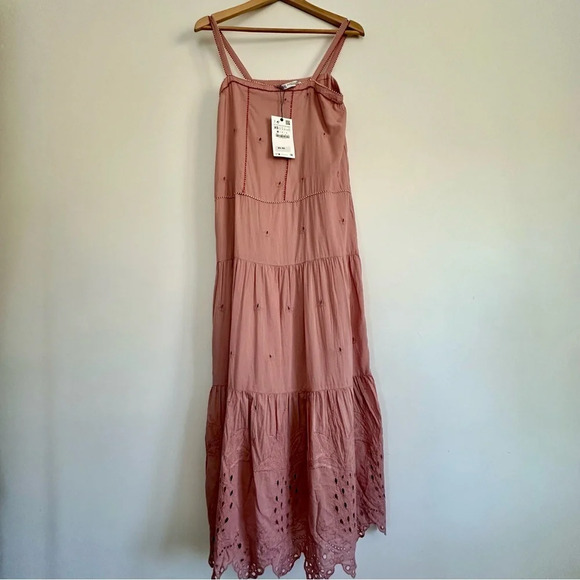 NWT Zara Embroidered and beaded Maxi dress Size: XS - Picture 3 of 6